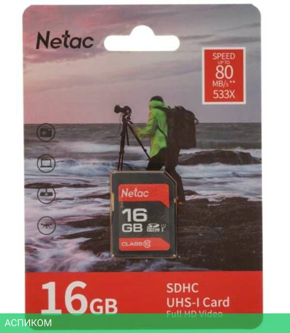 Карта памяти Netac SDHC 16GB P600 (NT02P600STN-016G-R)