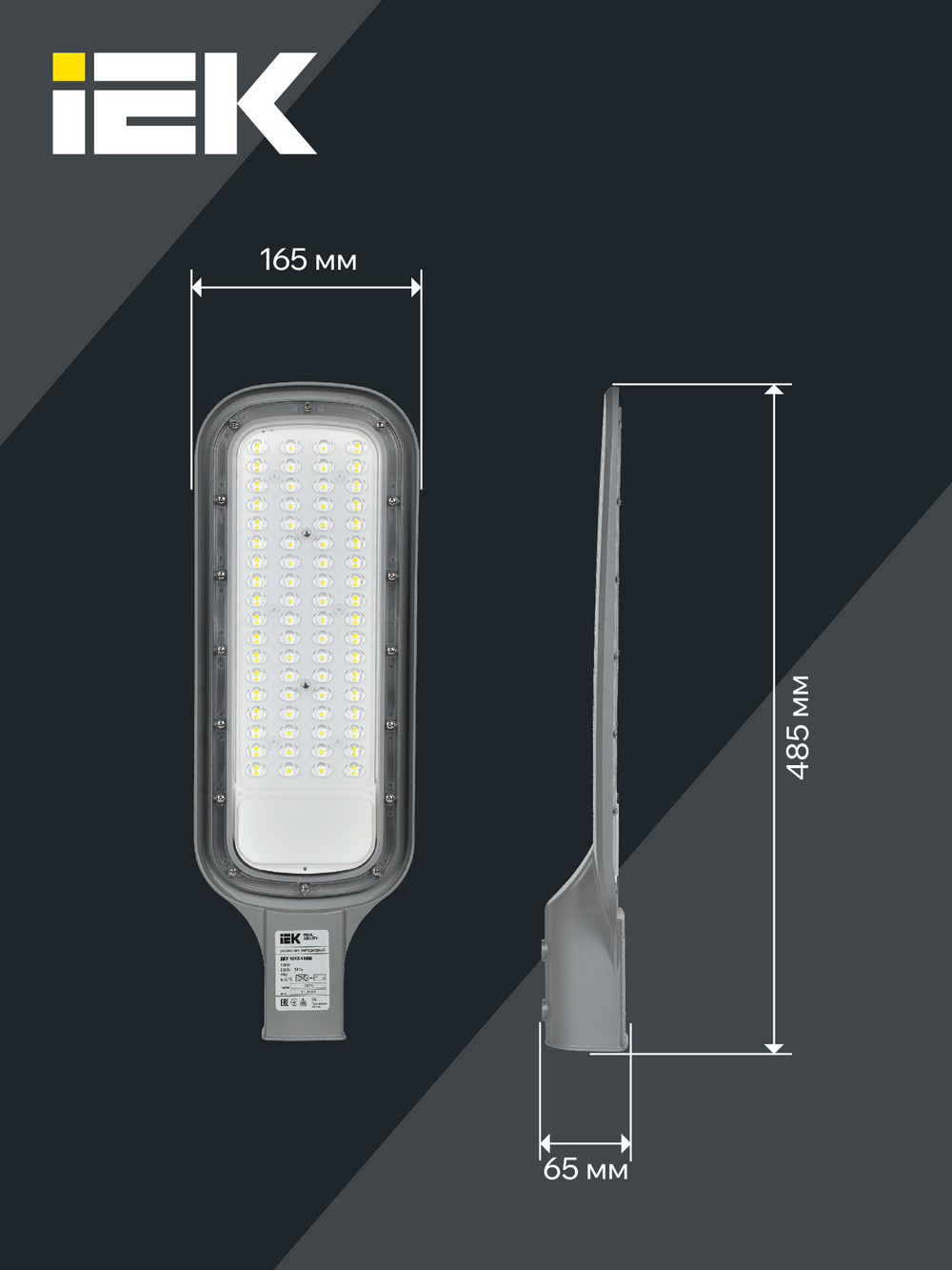 Светильник LED консольный ДКУ 1012-100Ш 5000К IP65 серый IEK