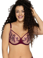 Бюстгальтер plus size с мягкой чашечкой и эффектной вышивкой (Размер: 95F) (Цвет: телесный)