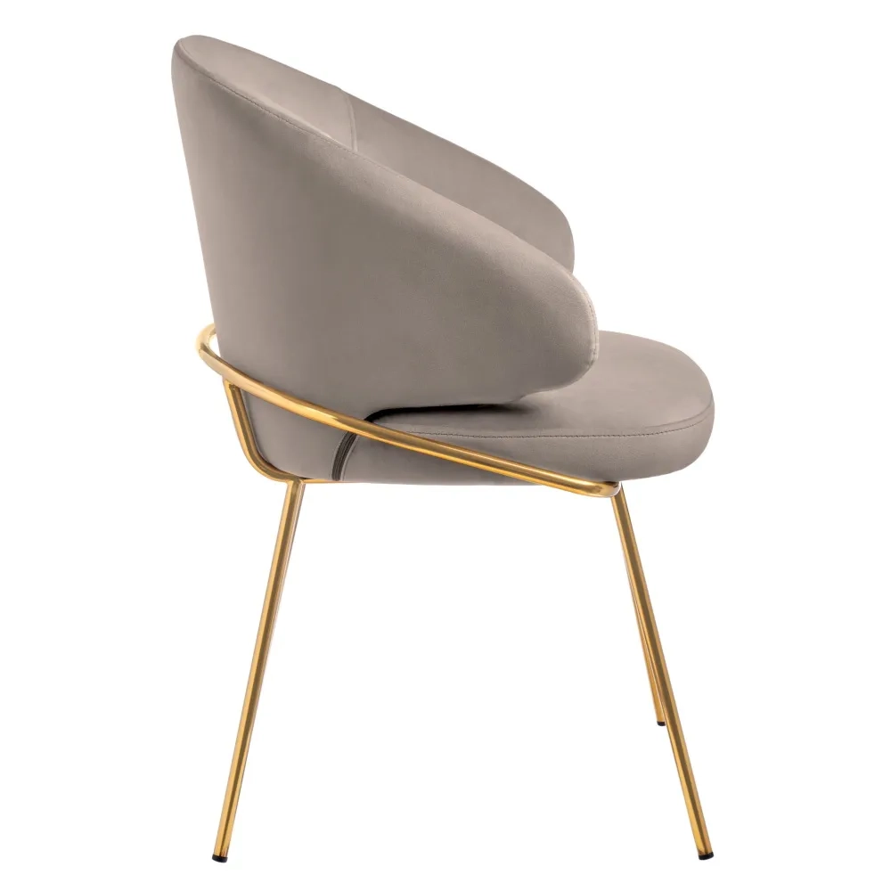 Стул-полукресло Bradex Home Emil латте с золотыми ножками