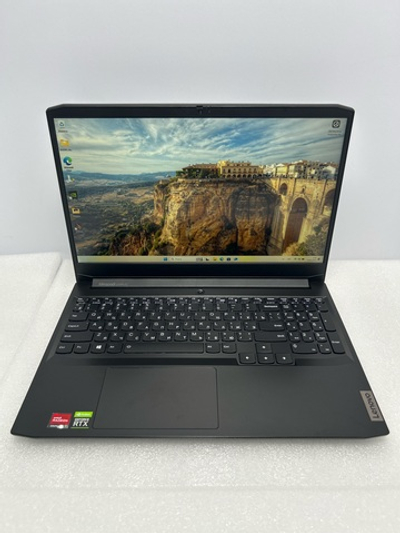 Ноутбук Lenovo IdeaPad Gaming 3 15ACH6 (82K201SFRM) 15.6"/AMD Ryzen 7 5800H/RAM 16 GB/SSD 512 GB/GeForce RTX 3050/1920x1080/IPS/DOS/Подсветка кл-ры: LED/Черный. Состояние: Уценка/небольшие след. на матрице от клавиатуры/B1
