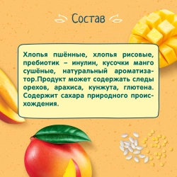 Каша безмолочная ФрутоНяня пшенно-рисовая с кусочками манго 200г с 12месяцев