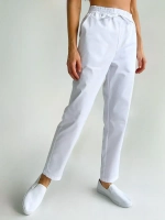 Брюки медицинские белые стрейч на резинке