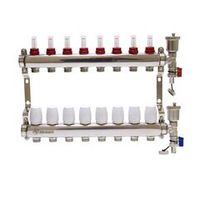 Коллекторная группа 1" евроконус 3/4" на 8 выходов с расходомерами Altstream