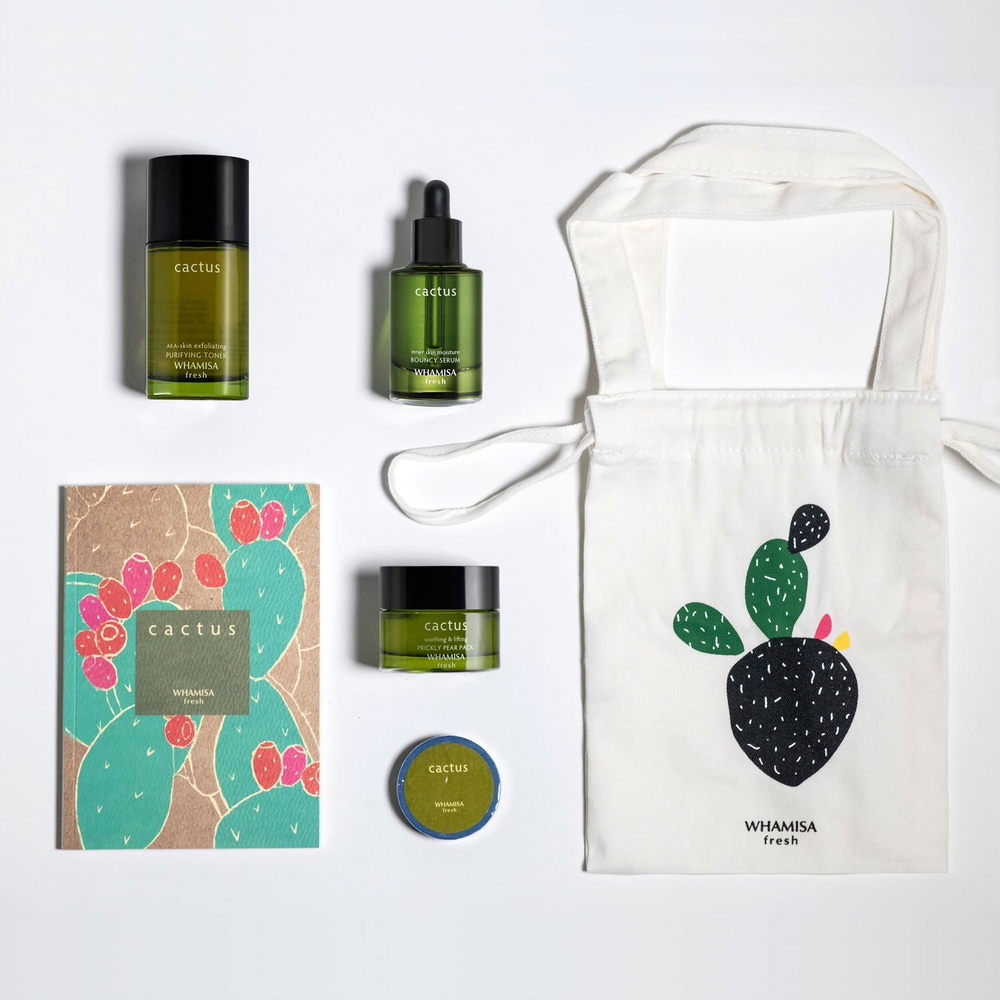 WHAMISA Fresh Cactus Kit (Serum 33ml + Toner 60ml + Prickly Pear Pack 30g)