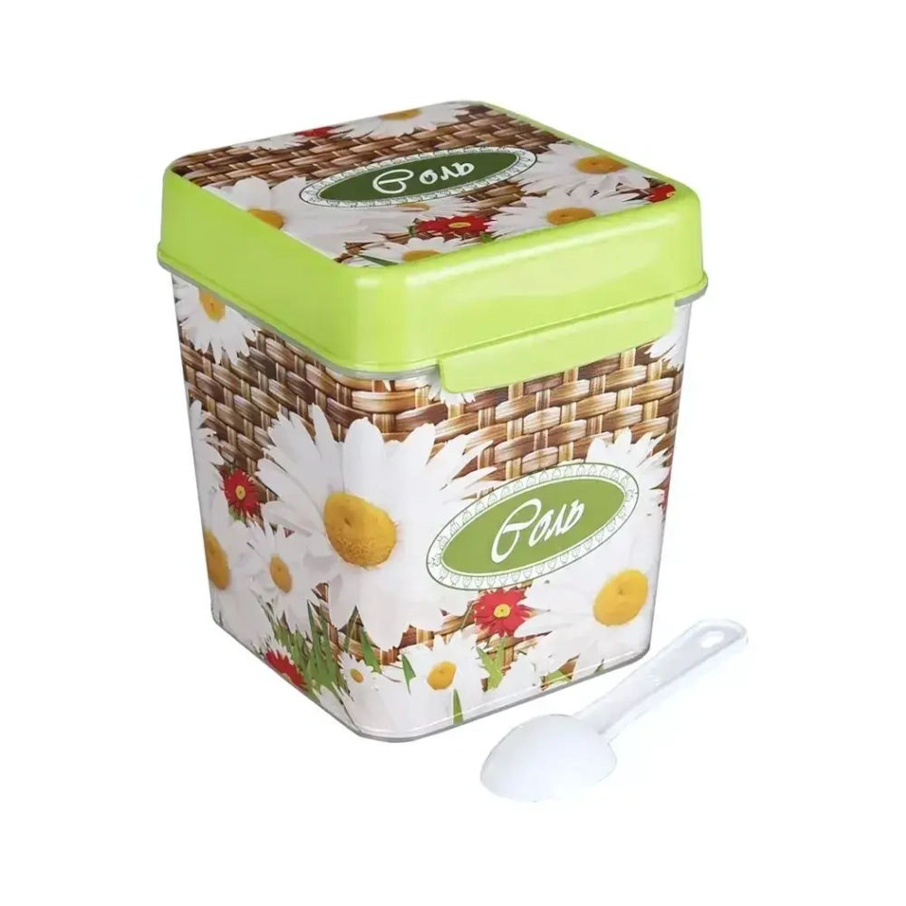 Емкость с ложкой 1,2 л., Плетенка, Соль