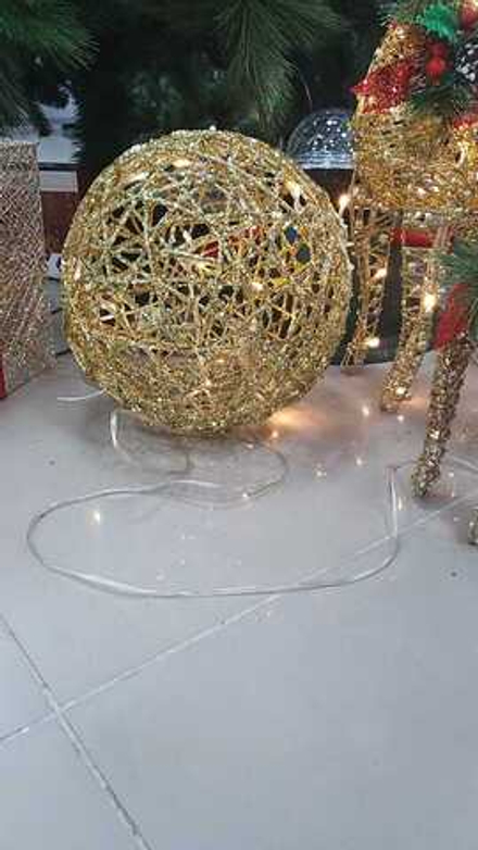 Фигура "Шар серебро/золото" 25 см металл/пластик TY-20