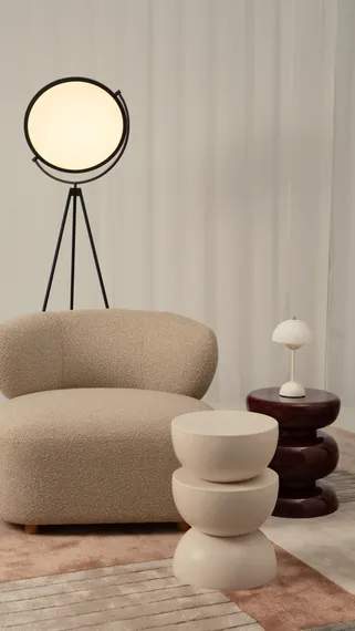 Кофейный столик Prosper Ø32х47 см, белый матовый