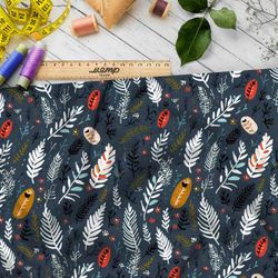 Ткань премиум шифон белые веточки на сером