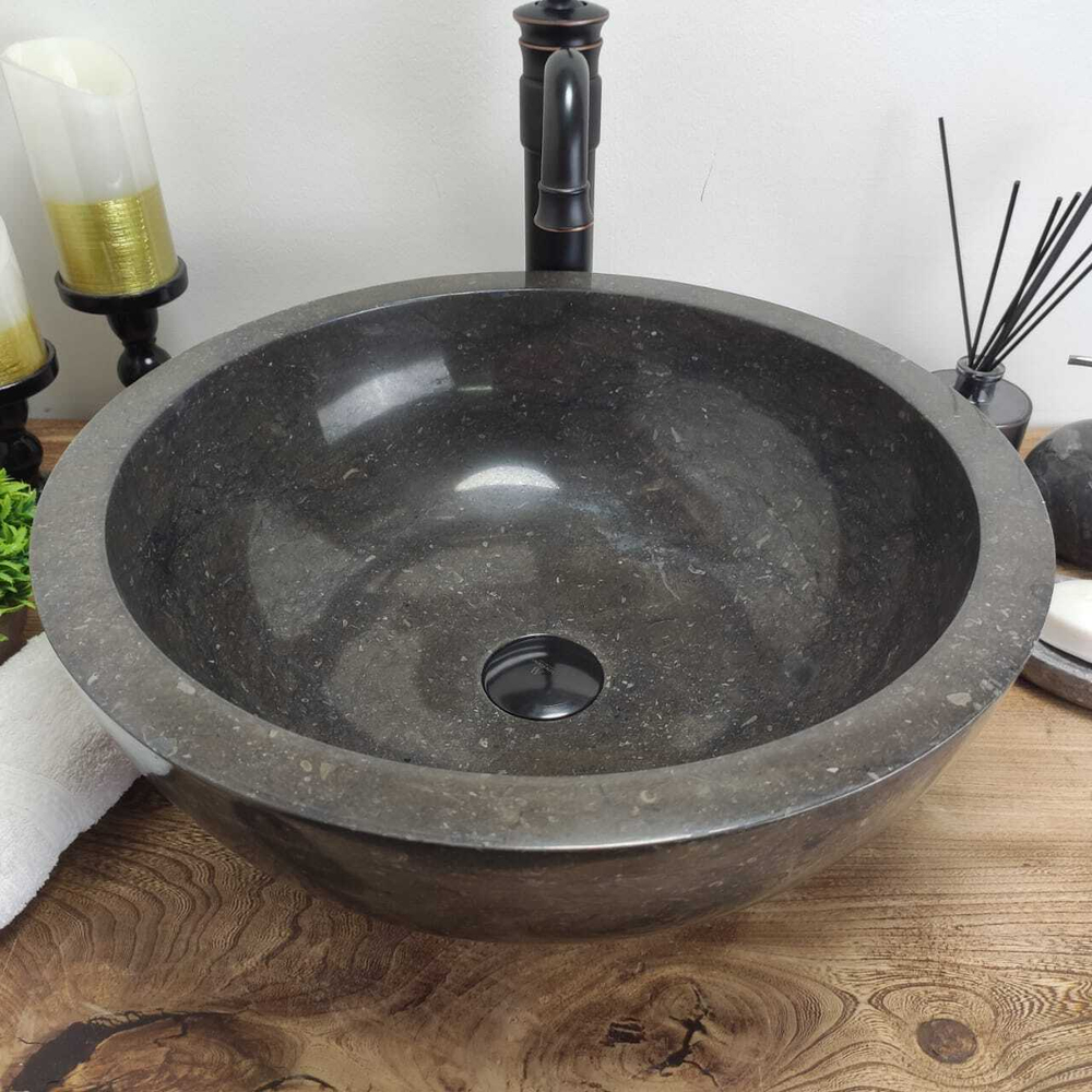 Раковина из мрамора Bowl Black Medium BM-60799 45*45*17