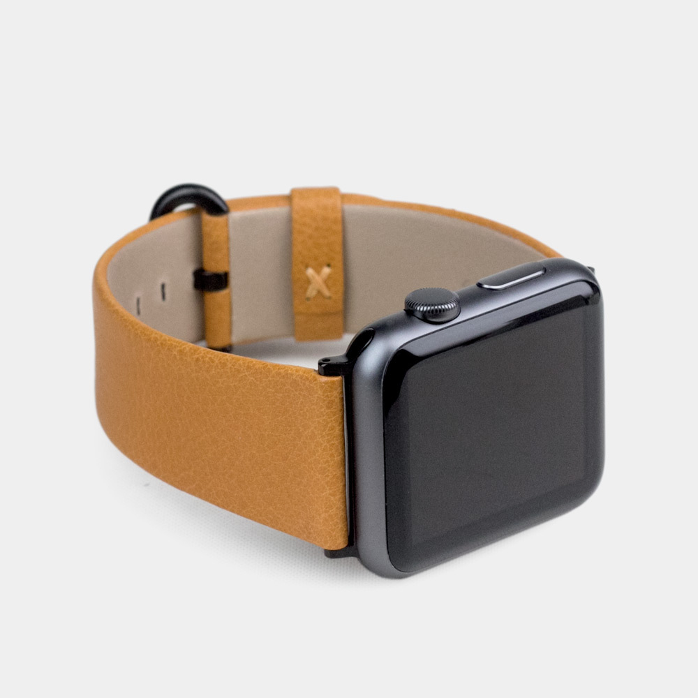 Ремешок для Apple Watch 44/45/46 mm из кожи теленка, золотого цвета