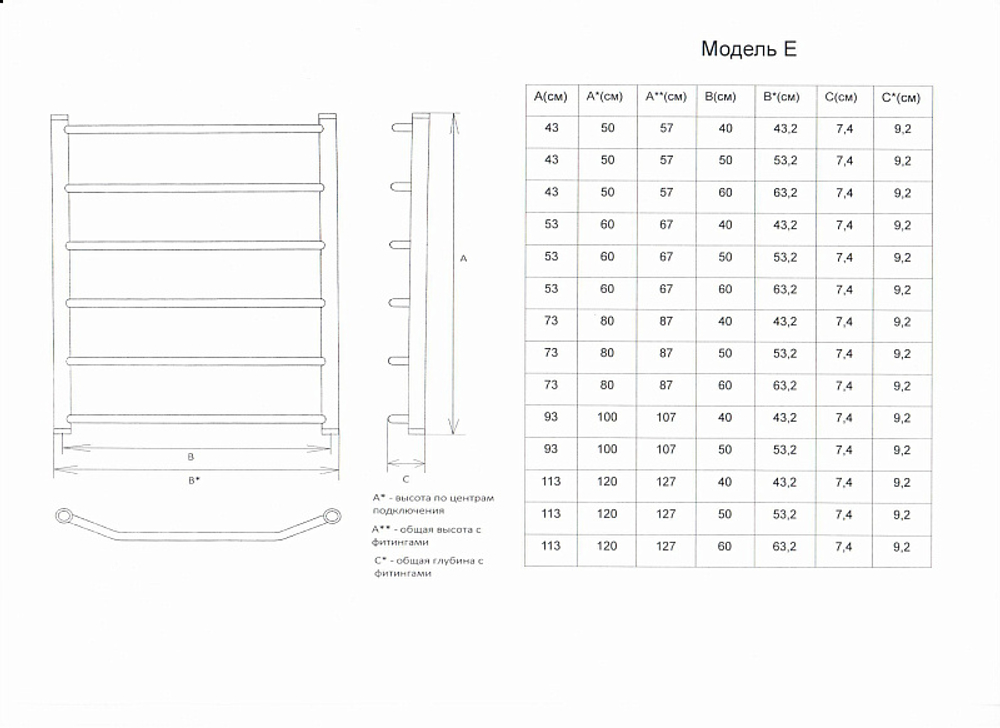 Полотенцесушитель водяной Двин 50х80, Полированный
