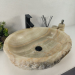 Каменная раковина из оникса Erozy Green EO-04716 (60*49*16) 0163 из натурального камня