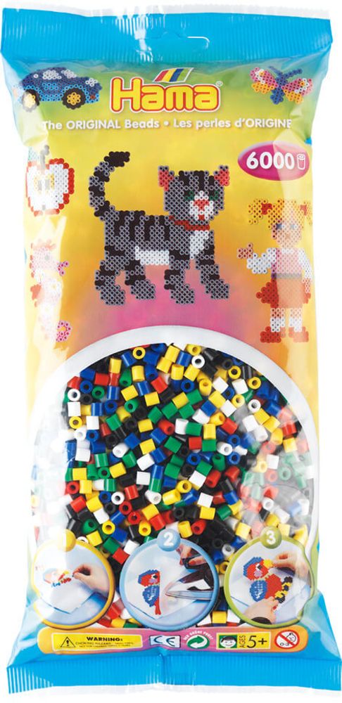 Hama Бусинки для термомозаики MIDI микс, 6000 шт. (205-66)