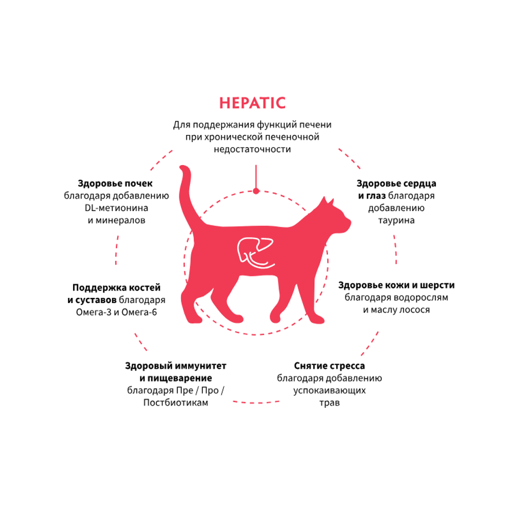 Сухой диетический корм GRANDORF VETERINARY DIET Cat HEPATIC для кошек для поддержания функции печени при ХПН