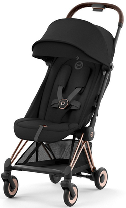 Коляска Cybex Coya Rosegold Frame Cloud G i-Size Moon Black Plus 2 в 1 Sepia Black с дождевиком и бампером