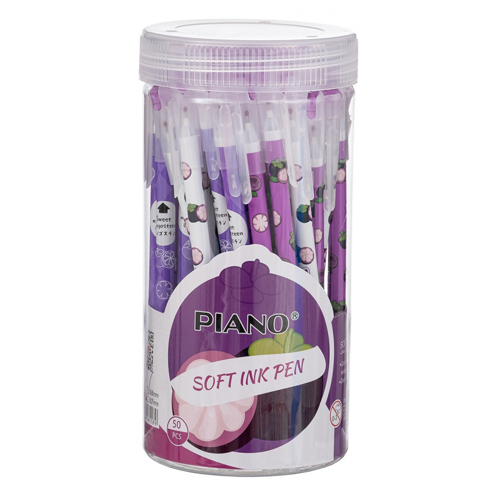 Ручка шариковая, масляная, Piano, синие чернила, серия "PIANO МАНГОСТИН", цветной корпус, 50 шт