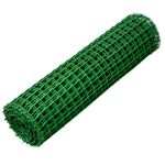 Сетка садовая (решетка заборная) в рулоне, 1 х 20 м, ячейка 50 х 50 мм, пластиковая, зеленая, 64516