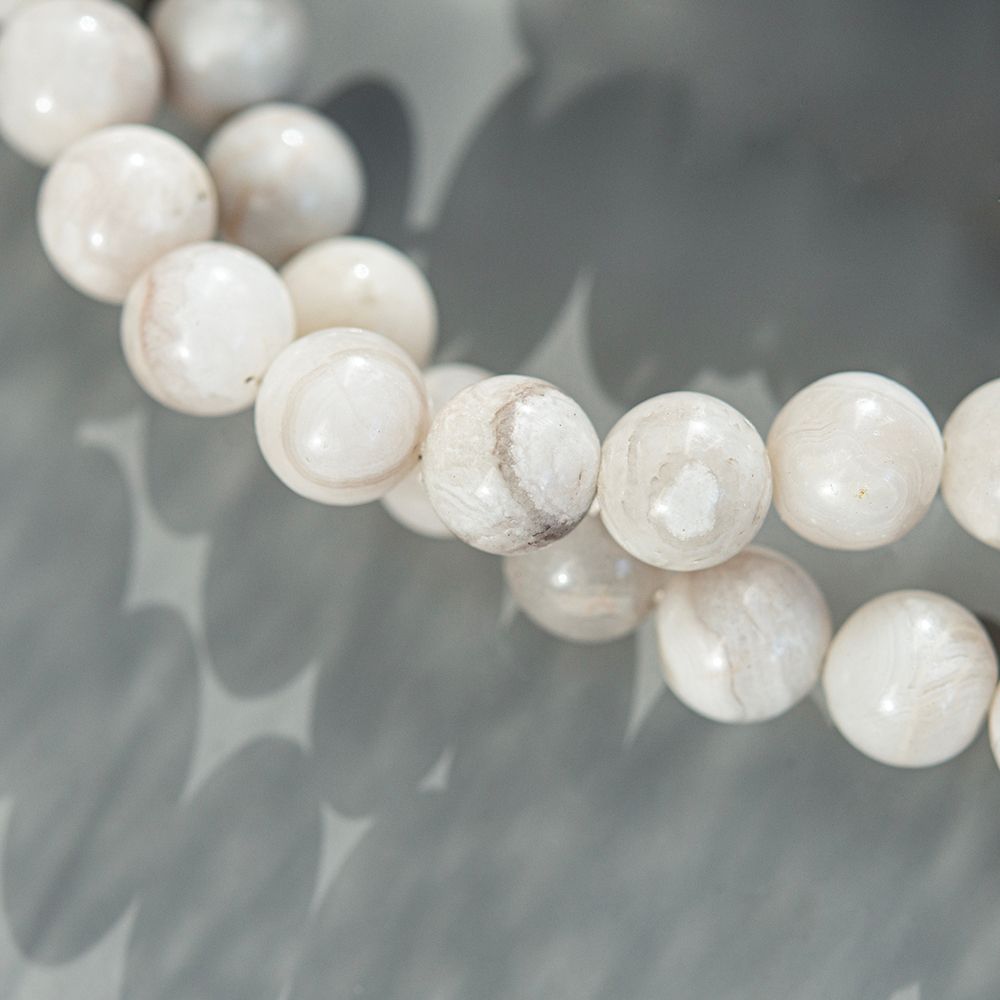 Агат белый натуральный, 10,5мм, шар