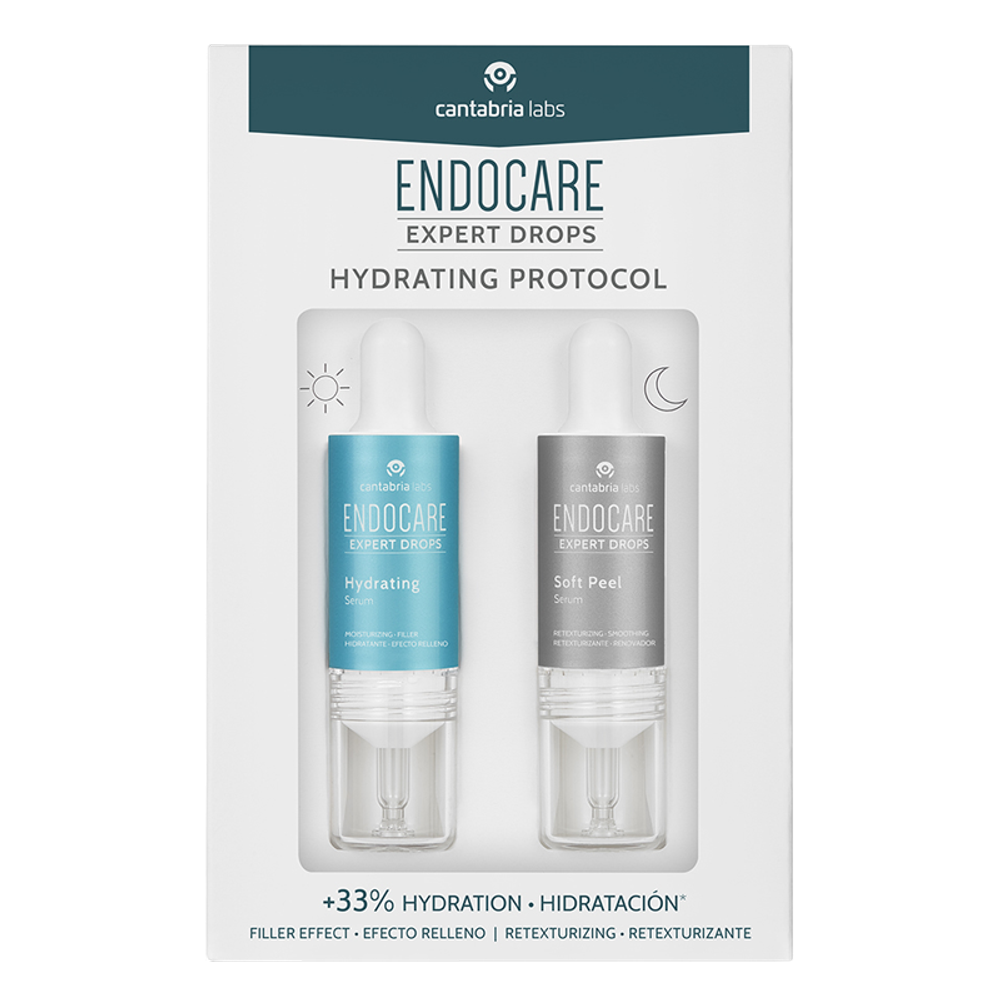 ENDOCARE Expert Drops Hydrating Protocol (Cantabria Labs) – Набор «Протокол увлажнения кожи» (2 флакона по 10 мл.)