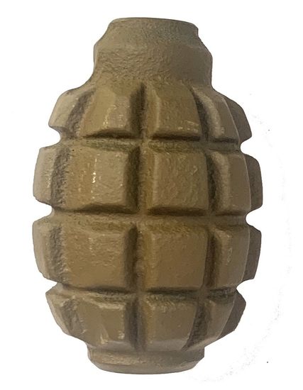 Учебный макет ручной гранаты Ф-1 без имитационного запала ММГ массо-габаритный муляж Ф1, металл