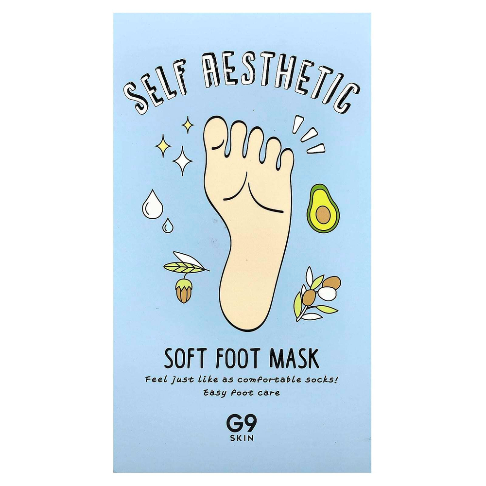 G9skin, Self Aesthetic, смягчающая маска для стоп, 5 шт., 12 мл (0,40 жидк. унции)