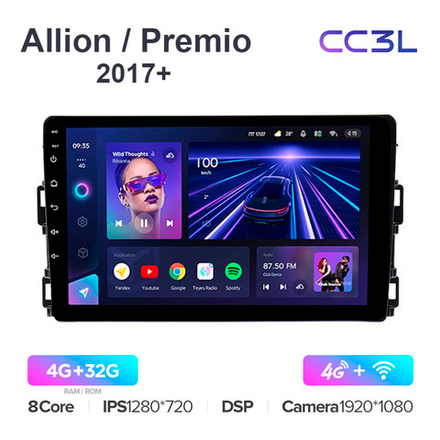 Teyes CC3L 10,2"для Toyota Allion 2017+