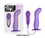 Гибкий фиолетовый вибратор на присоске - 18 см. (Цвет: фиолетовый)