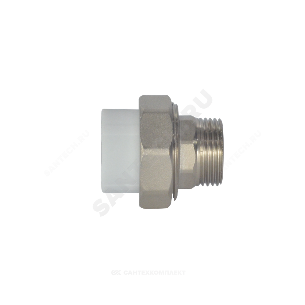 Муфта PP-R комбинированная разъемная белая Дн 25х1" НР VALFEX 10156225