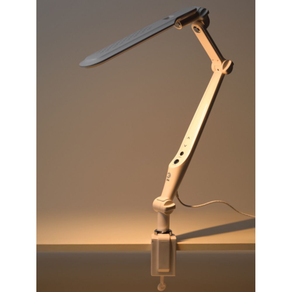 Настольный светильник ЭРА NLED-496-12W-W светодиодный на струбцине белый