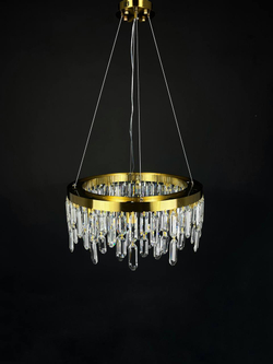 Люстра подвесная Lanbos QS.99571-600 T, 10 ламп Е14, 400 Вт, до 25 кв м, золото