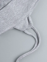 Шапка с ушками для девочки трикотажная на завязках