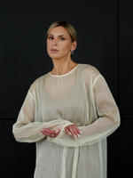 Платье из сетки в золото оверсайз