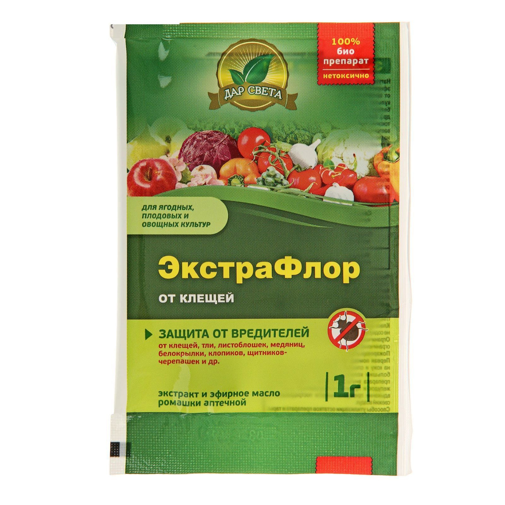 ЭКСТРАФЛОР ОТ КЛЕЩЕЙ Экстракт и эфирное масло ромашки аптечной 1г ЕВРО СЕМЕНА