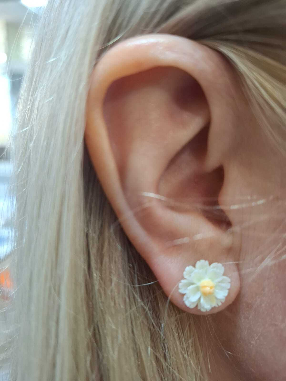 Серьги-пуссеты Ромашки