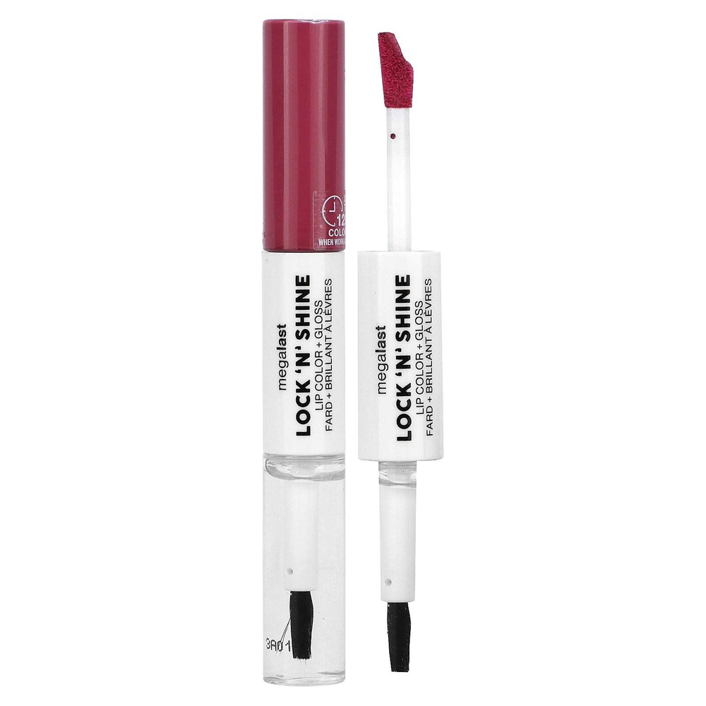 wet n wild, Megalast, Lock 'N' Shine, краска для губ и блеск, розовый, по 4 мл (0,13 жидк. унц.)