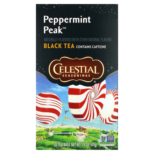 Celestial Seasonings, черный чай, перечная мята, 20 чайных пакетиков, 41 г (1,4 унции)
