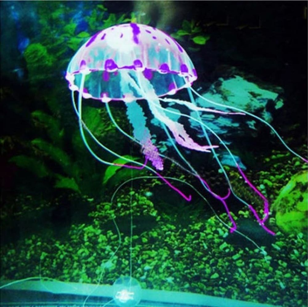 Decor 075 Силиконовая Медуза Малая, Фиолетовая 5*15 см