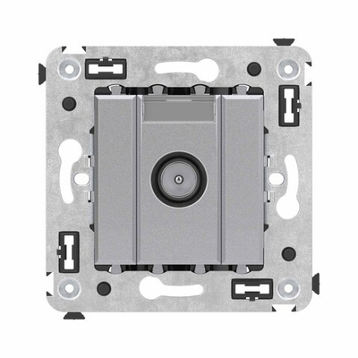 Розетка TV оконечная в стену, "Avanti", "Закаленная сталь"