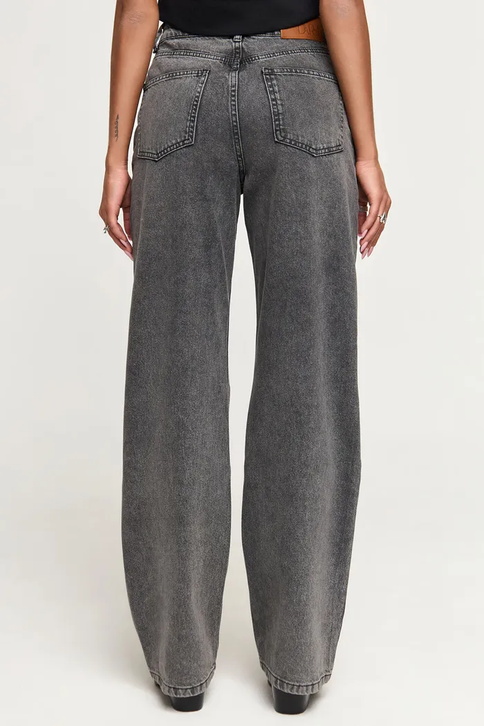 Джинсы wide leg серого цвета