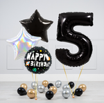 FM Шар 40" / 102 см "Цифра 5" Черный (БГ-60)