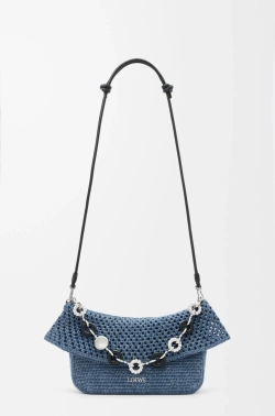 Loewe Средняя сумка Ola связанная крючком, синий