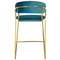 Полубарный стул Turin бирюзовый с золотыми ножками