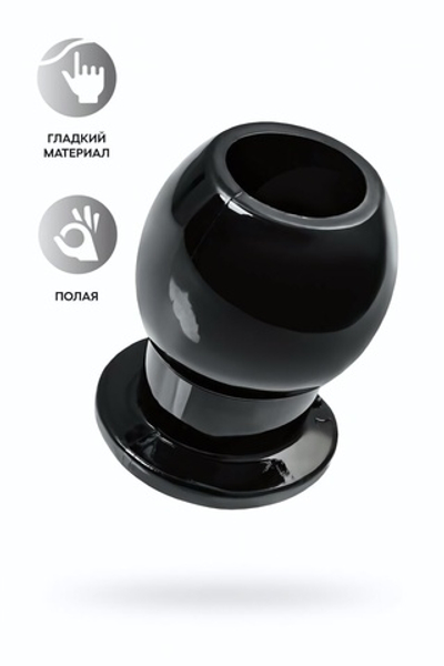 Анальная втулка c тоннелем черная 6,5 см