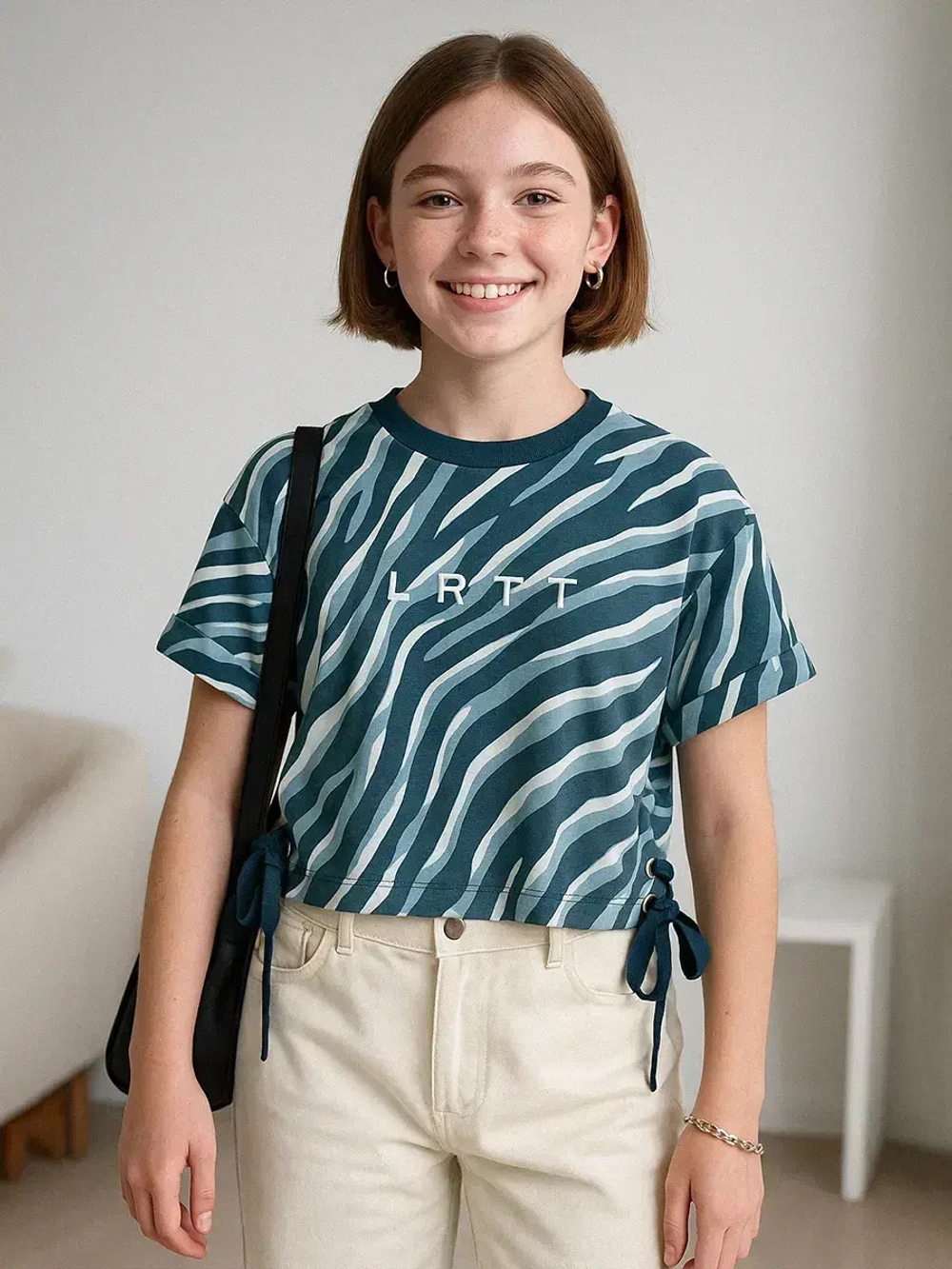 Футболка для девочки с принтом зебра