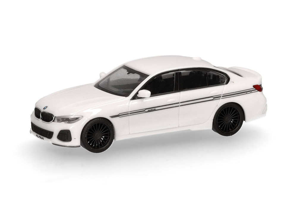 Автомобиль BMW Alpina B3 седан, белый, черный декор
