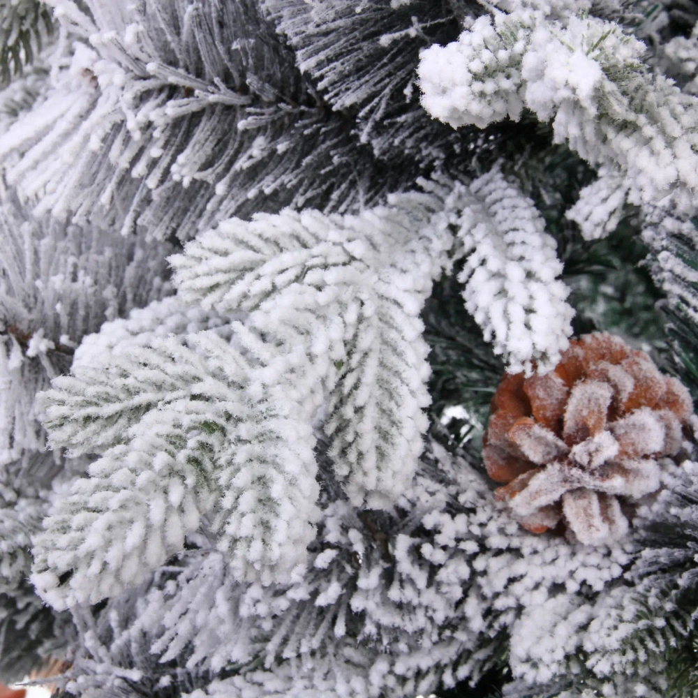 Ёлка «Снежная рапсодия» 150 см, ПВХ+Леска, шишки, белый иней (450 веток)