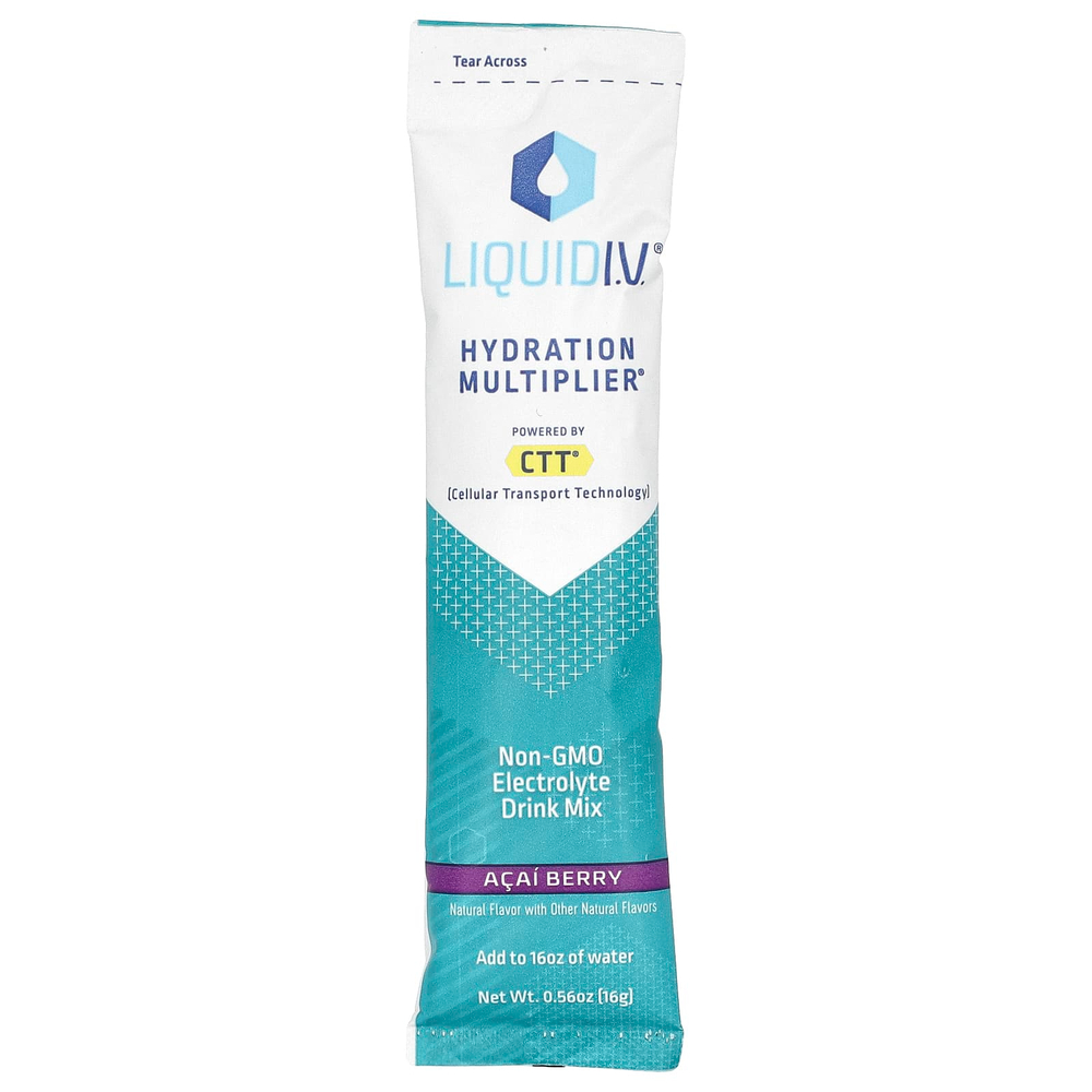 Liquid I.V., Hydration Multiplier, смесь для приготовления электролитического напитка, со вкусом ягод асаи, 10 пакетиков по 16 г (0,56 унции)