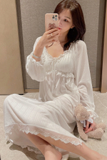 [m]Сорочка(винтаж) длинный рукав 101#