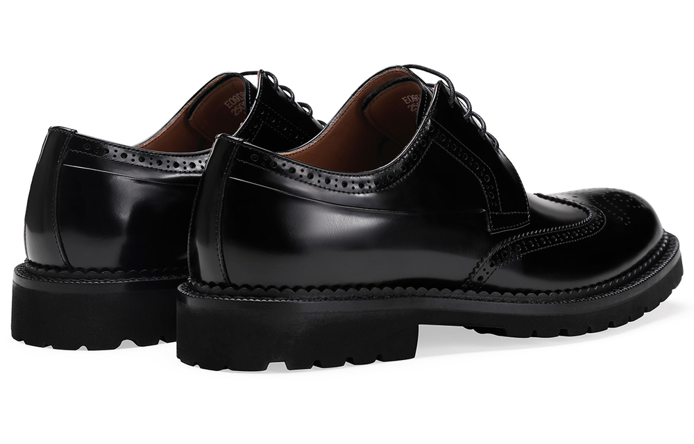 BOSSSUNWEN Top Grain Cow Leather Dress Shoes Men"s Black